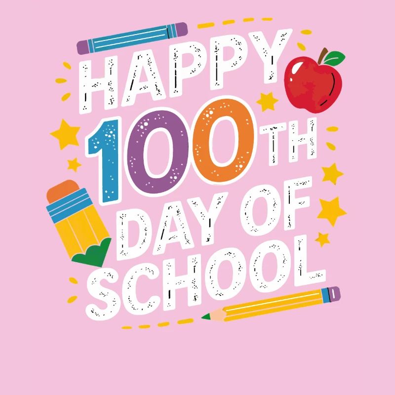 100e jour d’école Conception néon