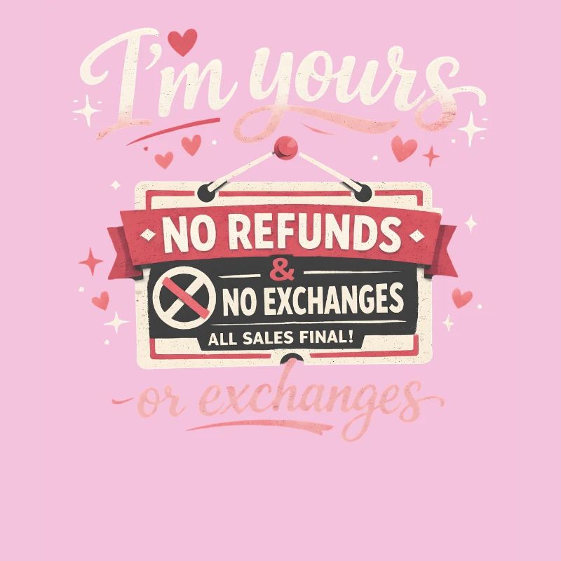 Je suis à toi Pas de remboursements Pas d’échanges Drôles de Saint-Valentin