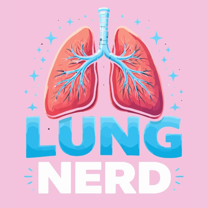 Lung Nerd: bunte Lungenillustration