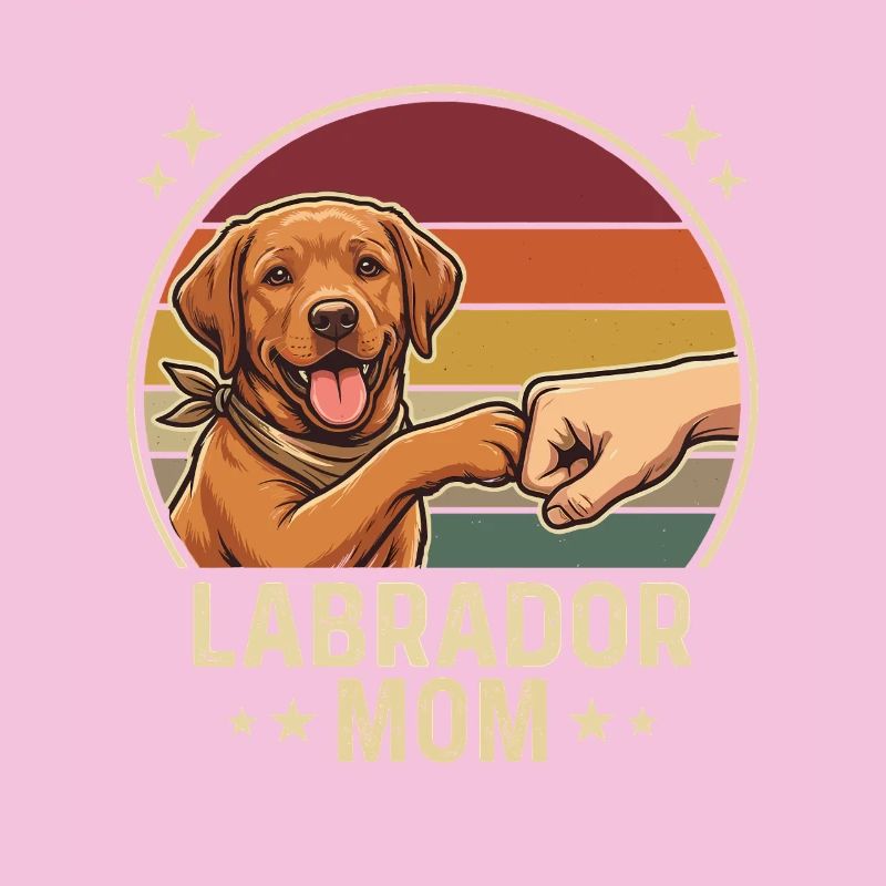 Retro Labrador Mom Foxred Paw Clash