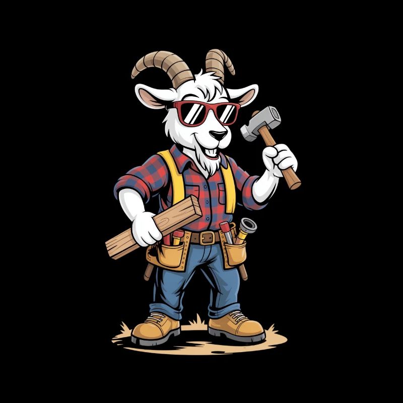 Cool carpenter goat for craftsman fans