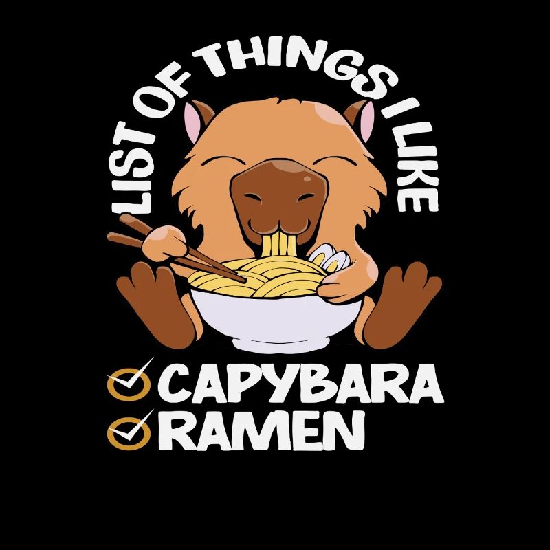 J’aime les ramen capybaras, mignons, drôles