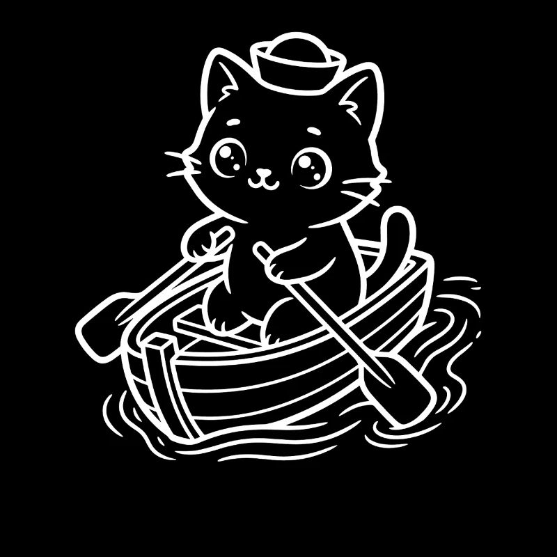 Aviron de chat de Sailor Kawaii