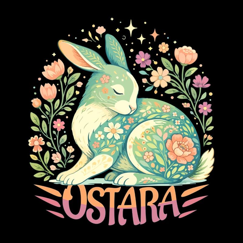 Bénédictions d’Ostara Joyeuses Pâques Lapin Ostara