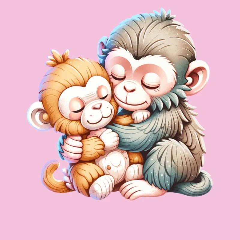 Duo de Singes Câlins