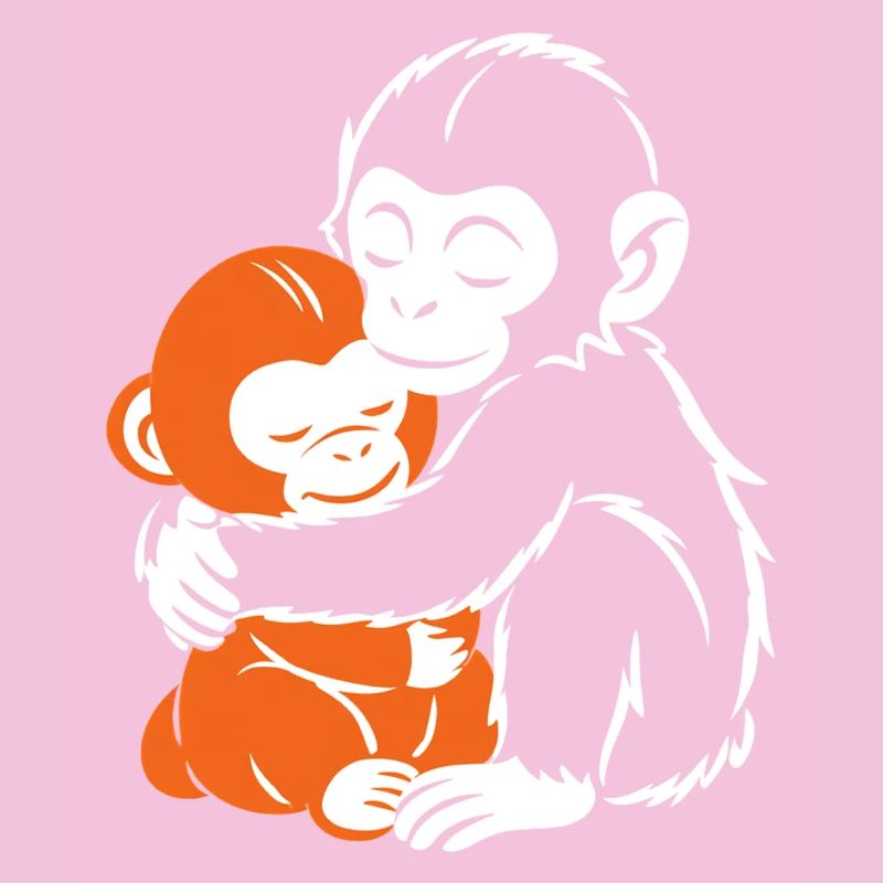 Câlins de singes accolés dans une étreinte douillette