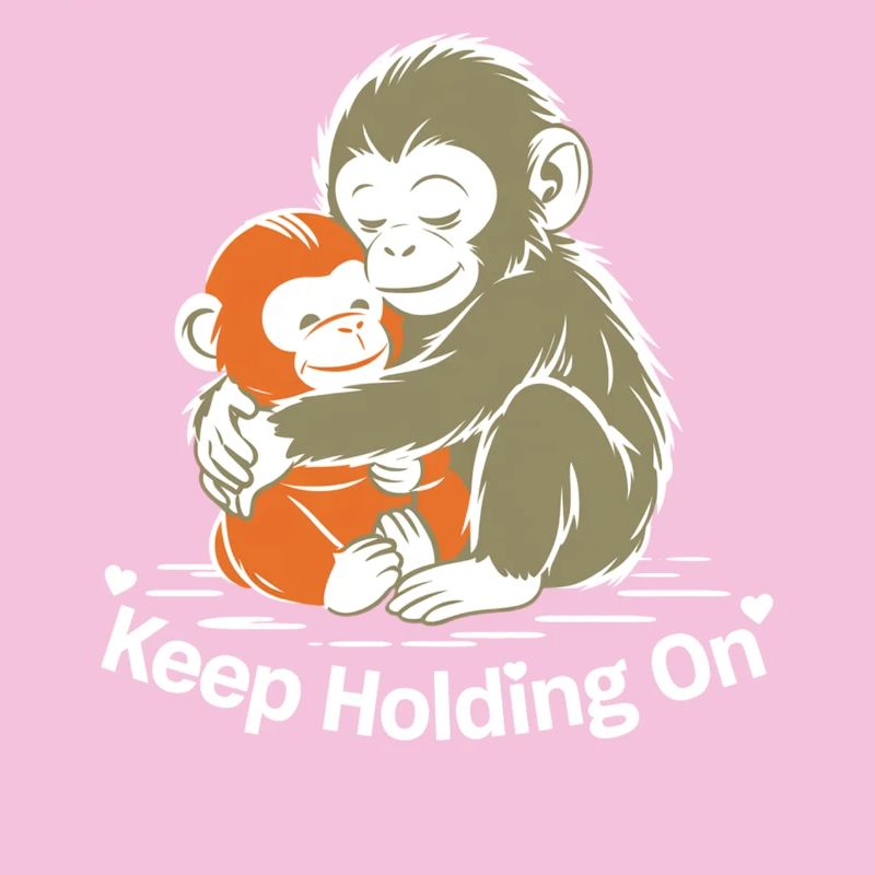 Continue de tenir bon, câlin de singe