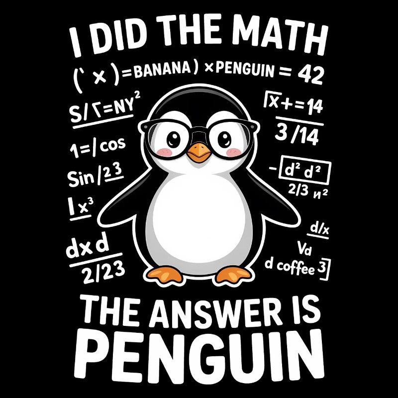 Math Sayings Penguin Drôle de cadeau mathématique