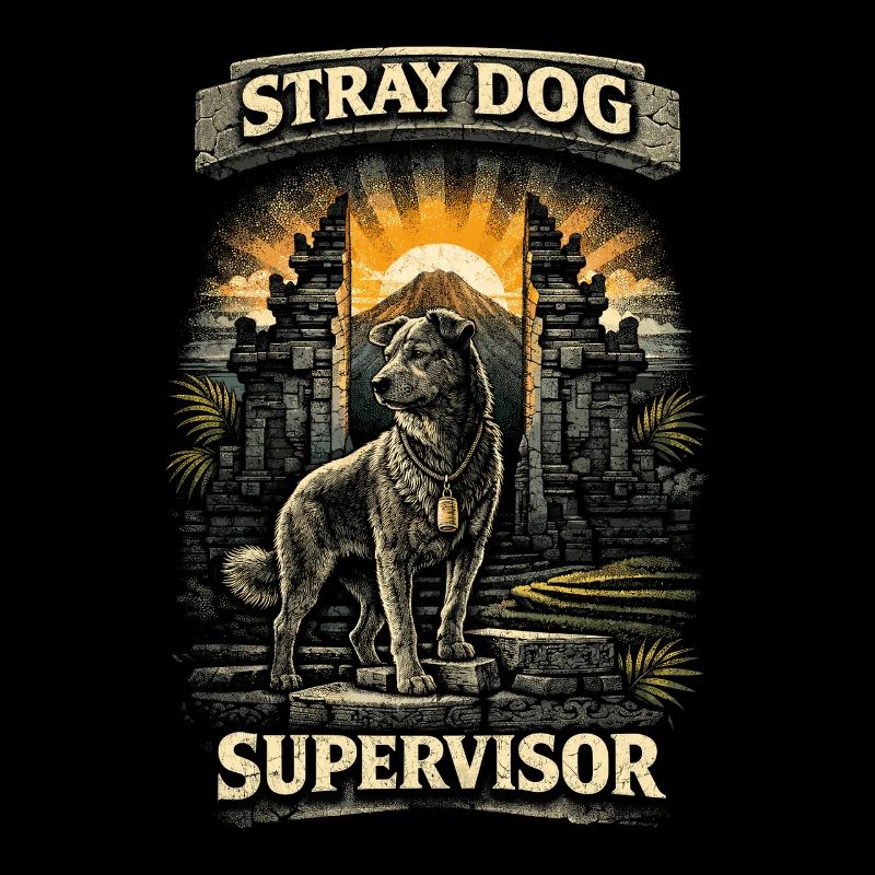 Superviseur de chien errant de voyage à Bali