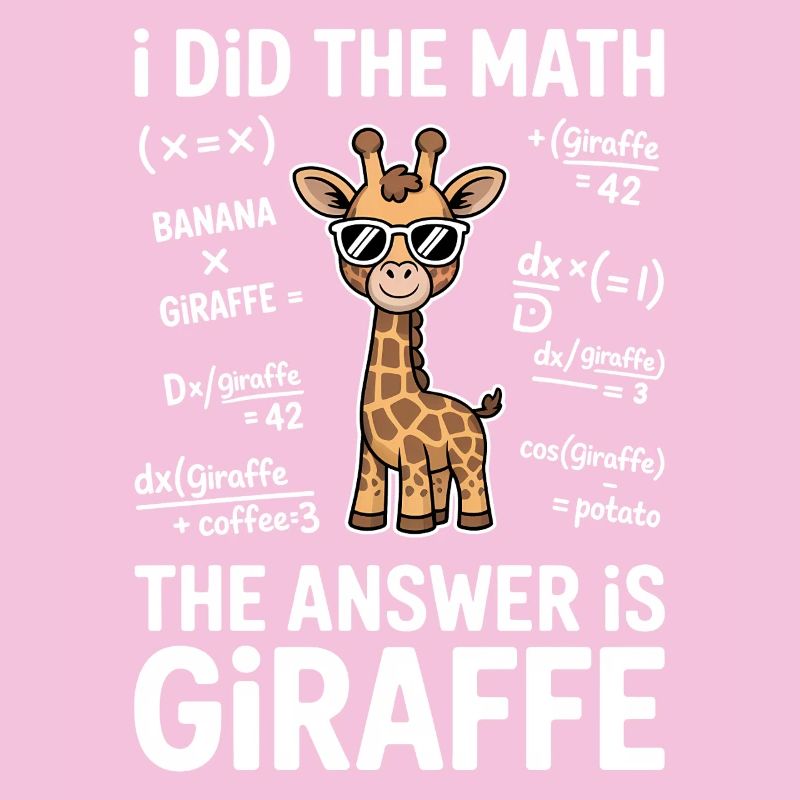 Math Sayings Giraffe Funny Math Gift