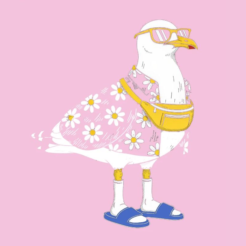 Gänseblümchen-Seemöwe im Sommerlook