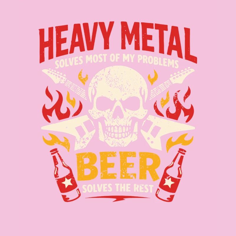 Heavy Metal solves my problems - Bier Spruch
