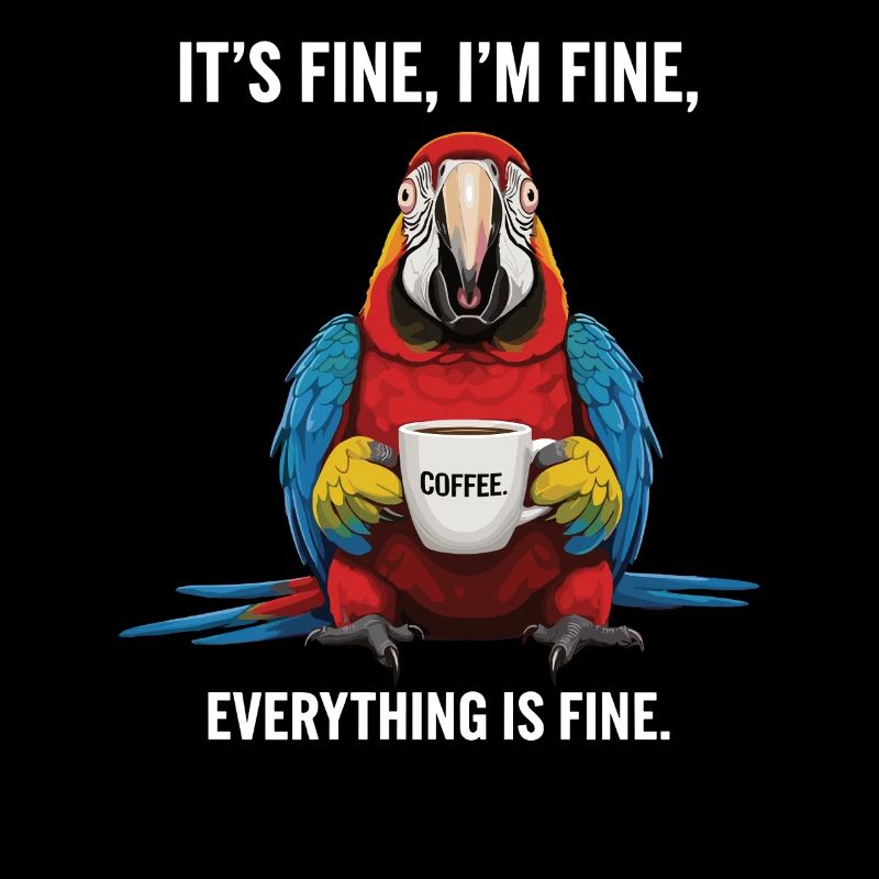C’est bien dans l’humour de perroquet au café fin