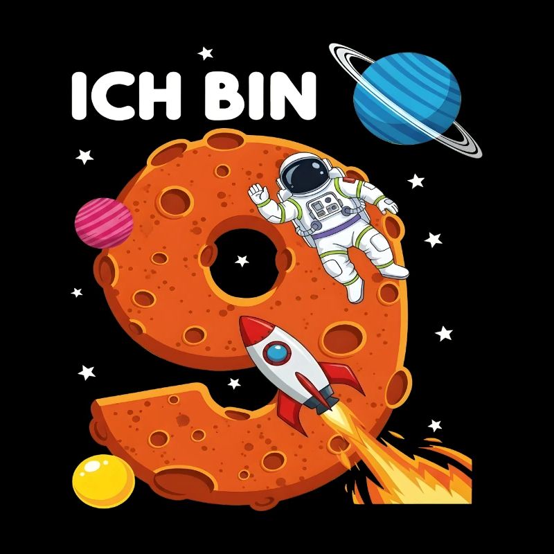 Ich bin 9 Astronaut Weltraum Geburtstag