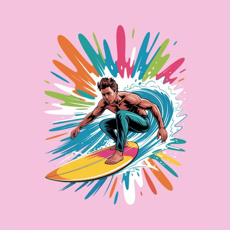 Bunter Surfer Wasserfarben Spritzer Graffiti