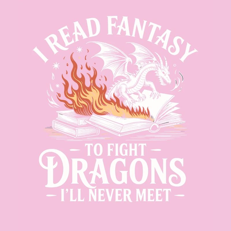Fantasy Buch Lesen Drache Lustig Nerd Bücherwurm