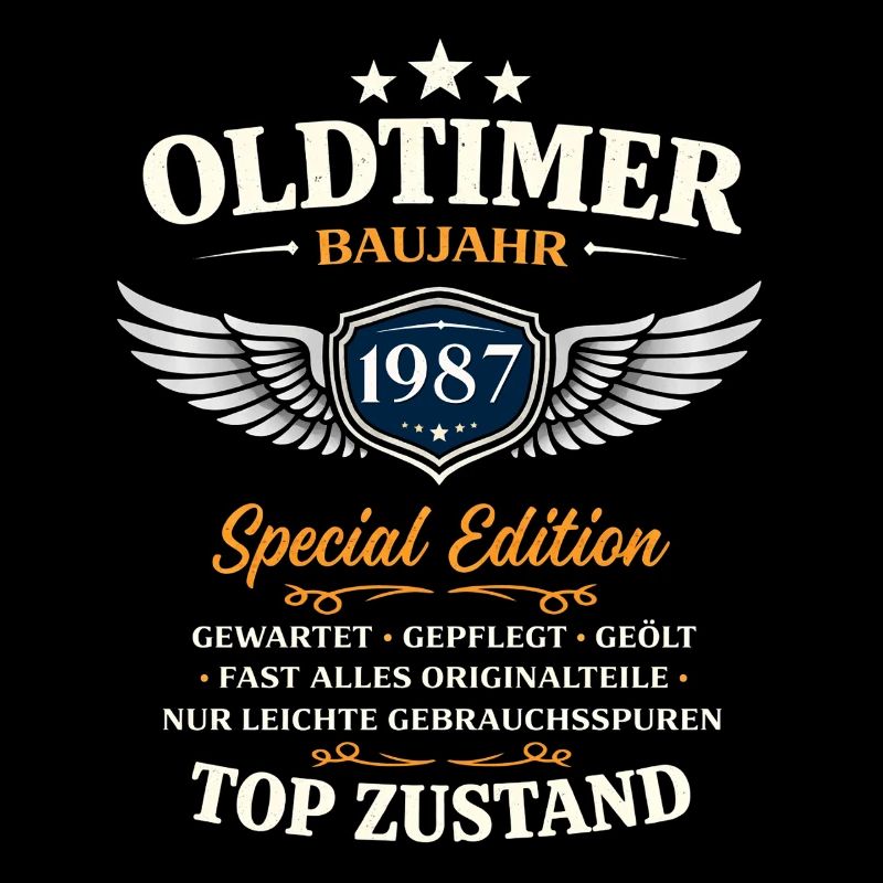 39. Geburtstag Geschenk Mann Oldtimer Vintage 1987