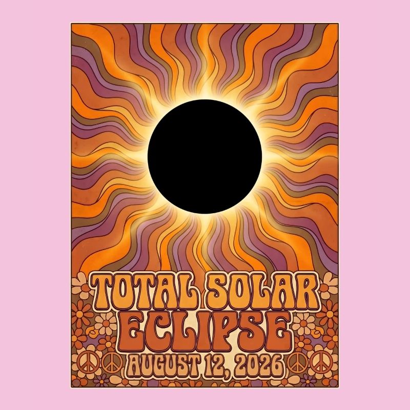 Total Solar Eclipse 2026 Sunburst Poster