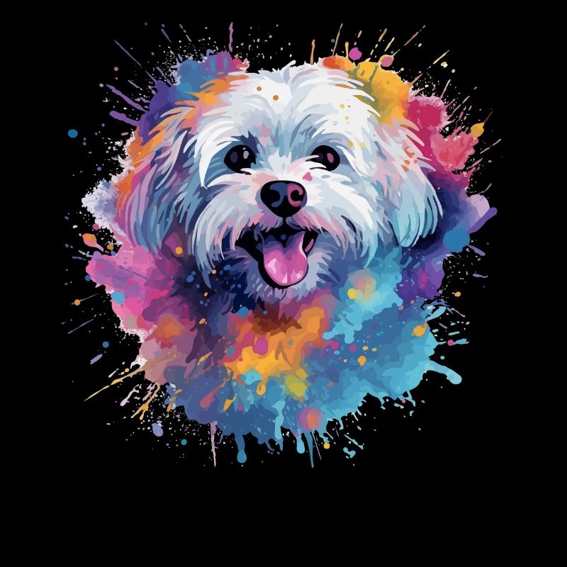 Farbenfroher Malteser Splash Art Dog