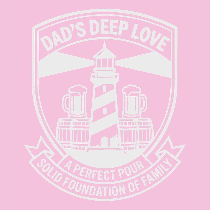 Dad's Deep Love Vatertag Leuchtturm Bier Wappen