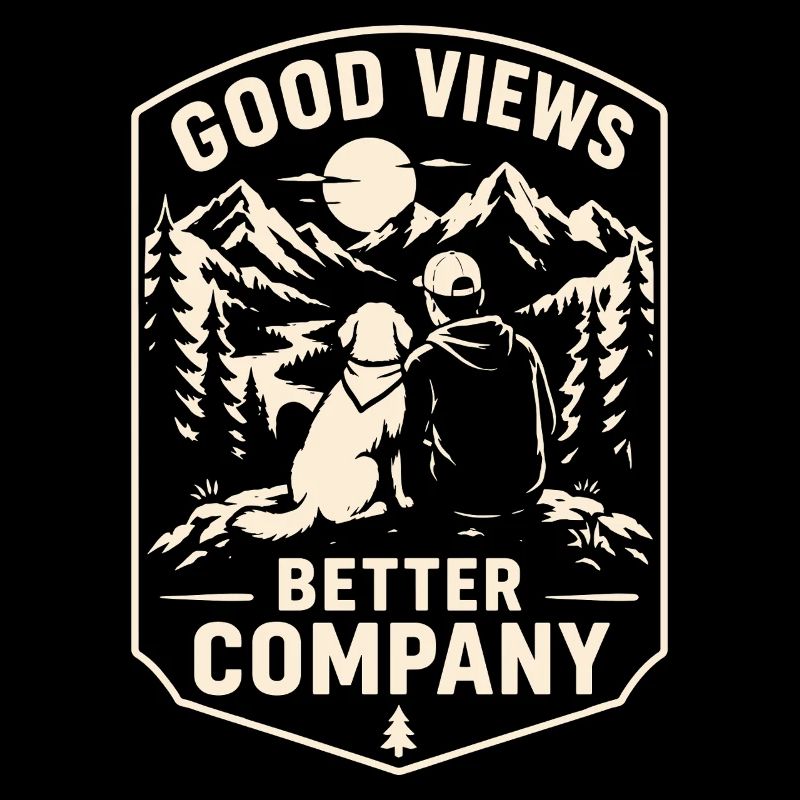 Gone Hiking Back At Sunset Dog Design