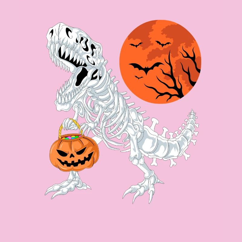 T-Rex Skelett Halloween Kürbis Süßes oder Saures