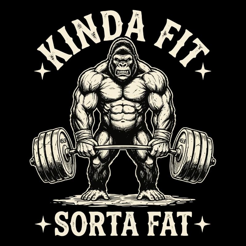 Kinda Fit Sorta Fat Monkey Weightlifting