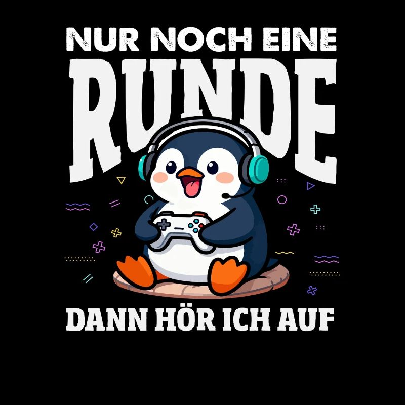 Nur noch eine Runde Gaming Pinguin Zocken