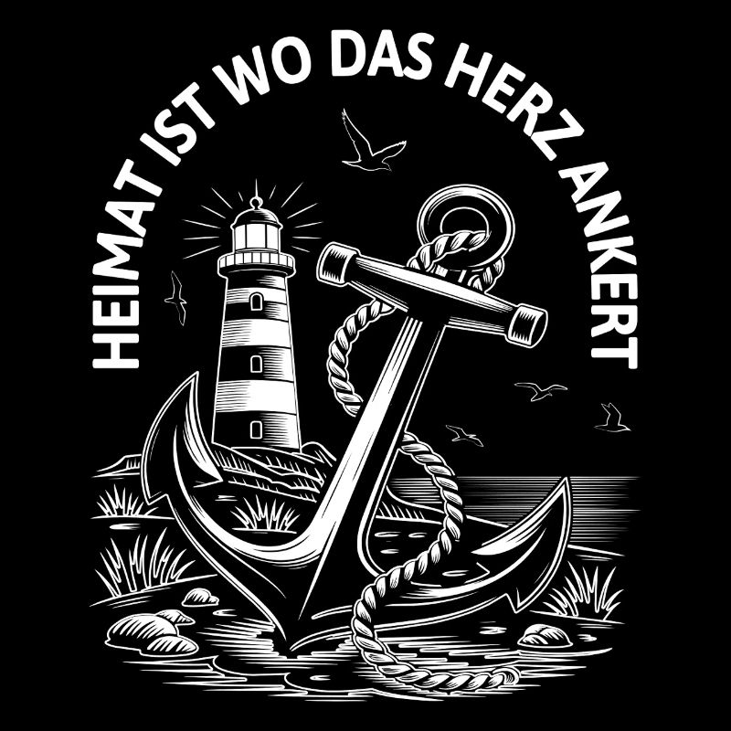 Heimat ist wo das Herz ankert Maritim Leuchtturm