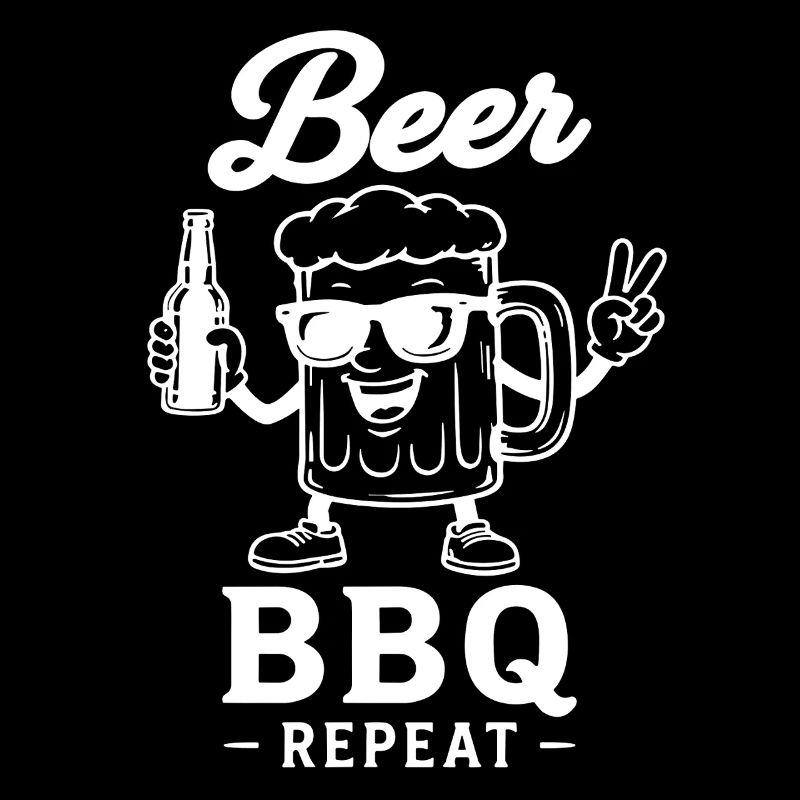 BEER BBQ REPEAT Grillen Bier Grafik