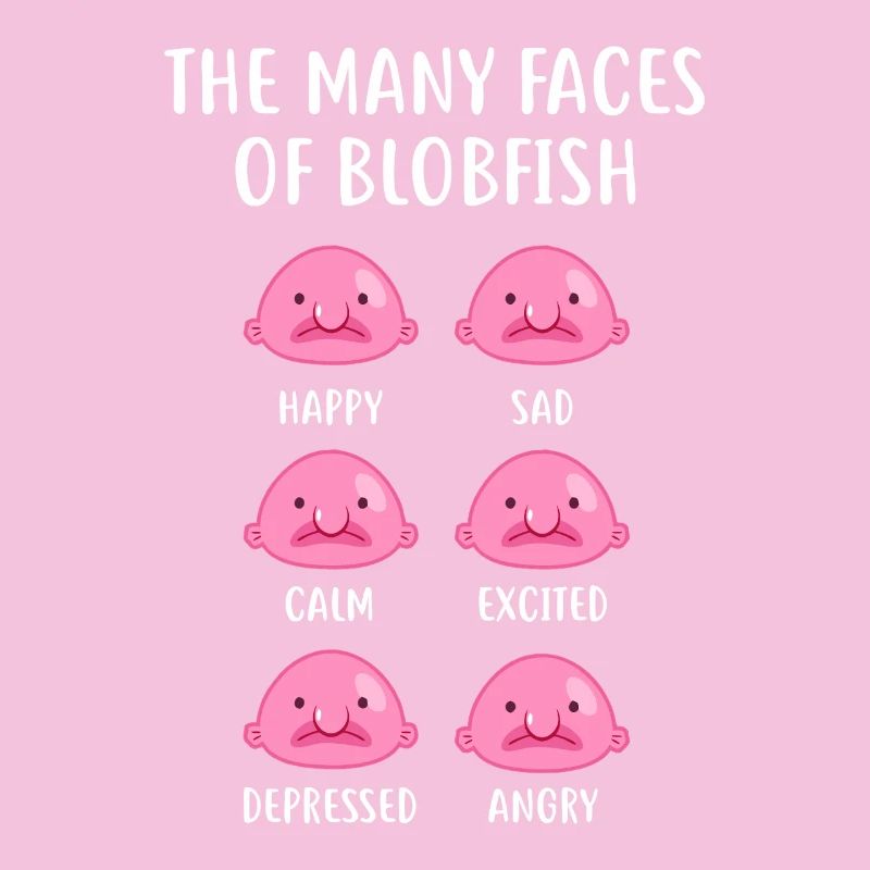 Blobfish Emotionsgitter-Tee-Kunst