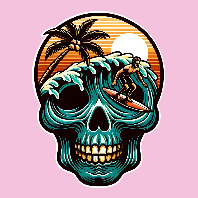 Surfing Skull