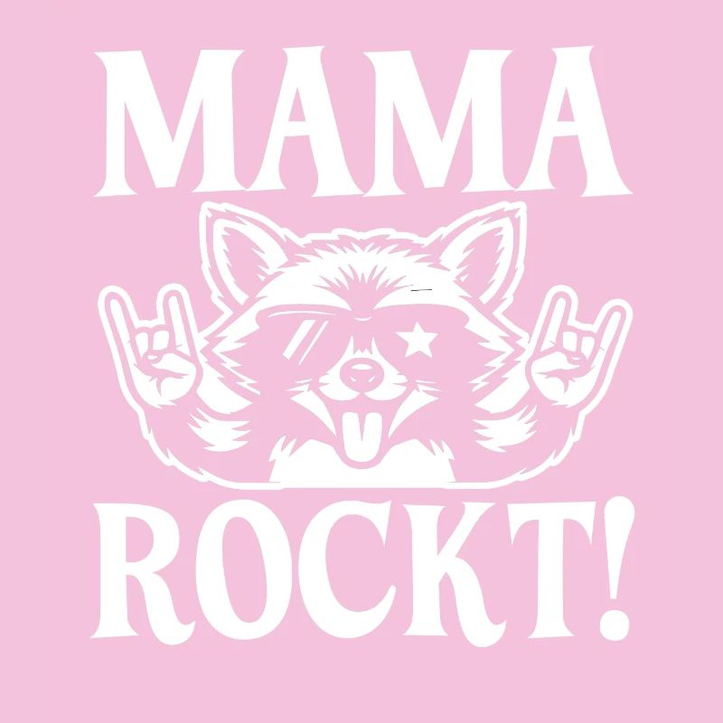Waschbär Mutter Coole Rocker Mama