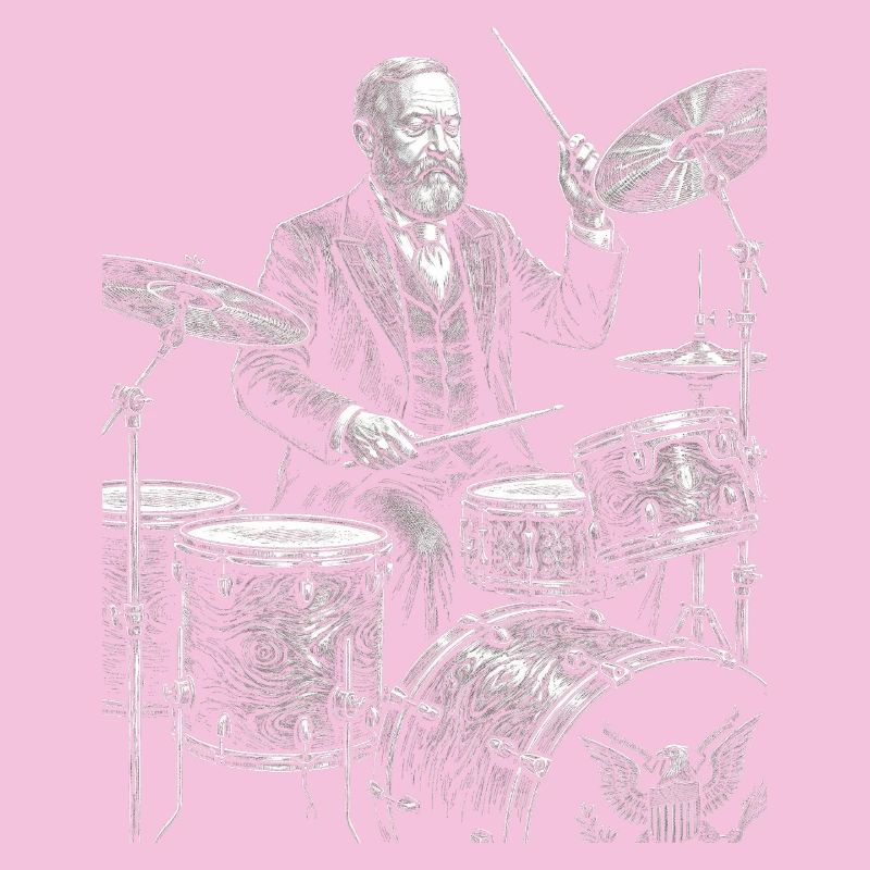 Benjamin Harrison plays drums