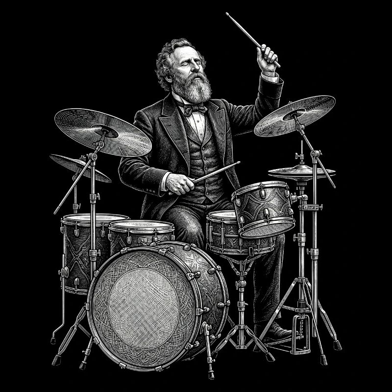 Rutherford B. Hayes plays drums