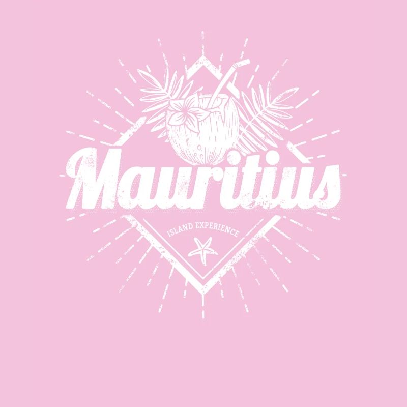 Mauritius with Coconut and Starfish Retro Design