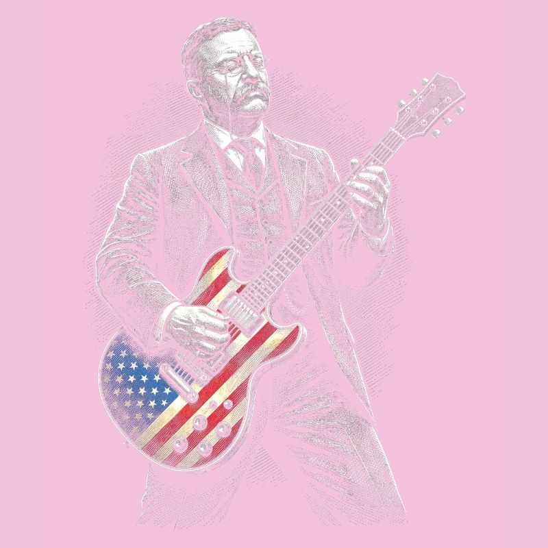 Theodore Roosevelt Guitariste avec Flags Guitar
