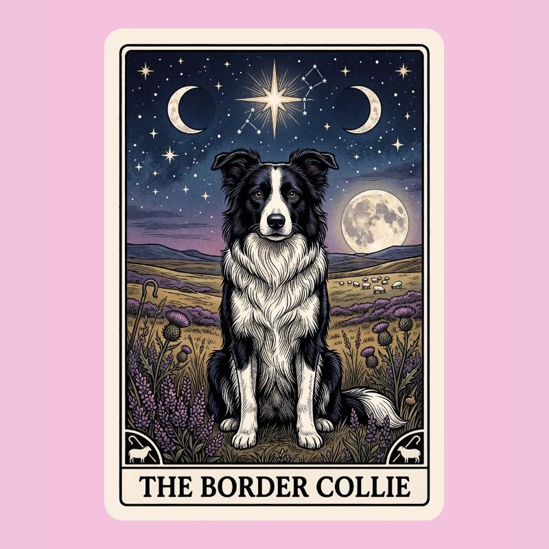 Border Collie Tarot Card