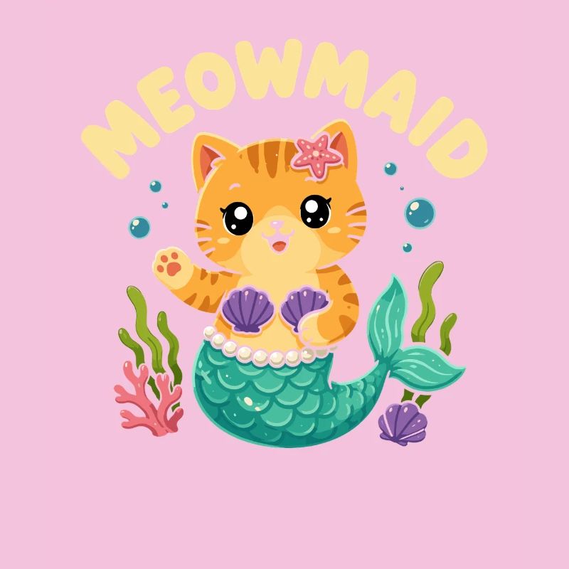 Jeu de mots Chat sirène-chat mignon