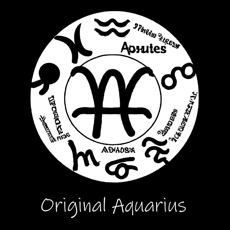 Zodiac sign Aquarius 002 white