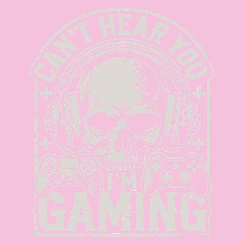 Gaming skull with headset and controllers