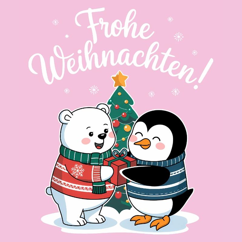Eisbär Pinguin Weihnachtspullover süß Weihnachten