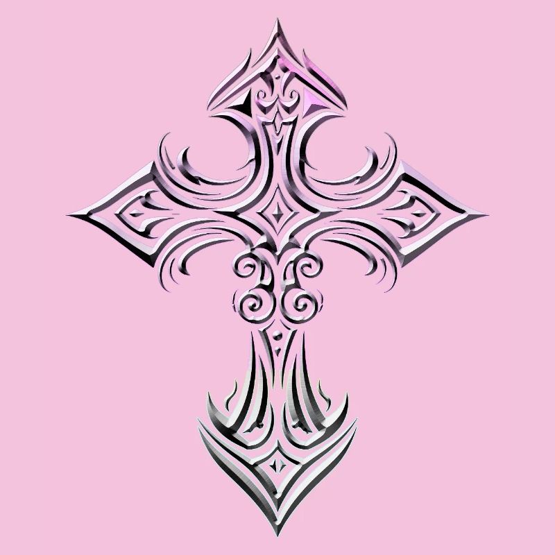 Croix en filigrane irisé