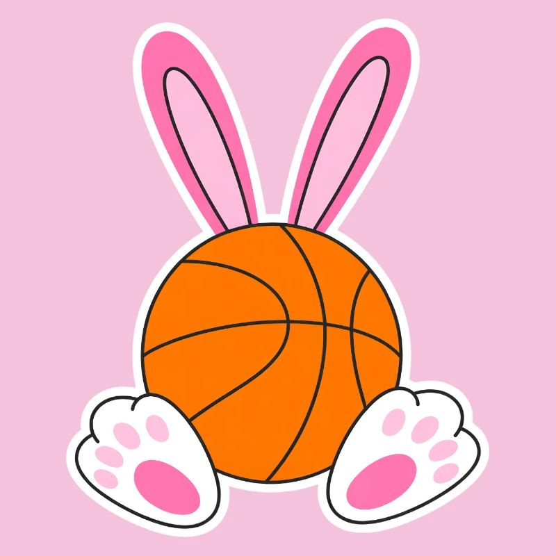 Easter Basketball Bunny Design