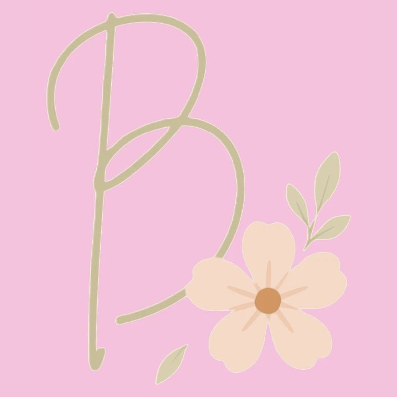 B Floral : Initiale avec fleur de corail