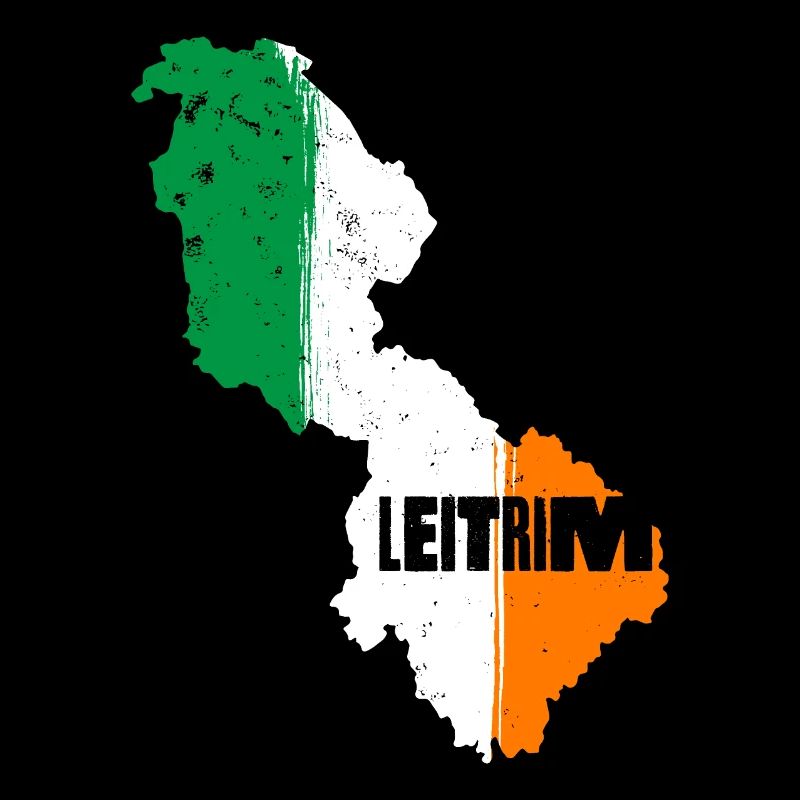 | du comté de Leitrim Irlande Contour de la carte du drapeau