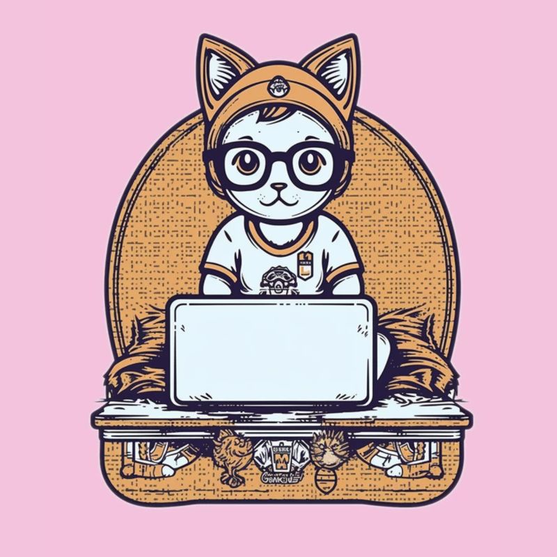 Techy Cat am Schreibtisch