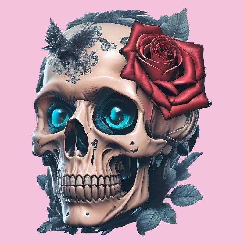 Crâne avec des roses