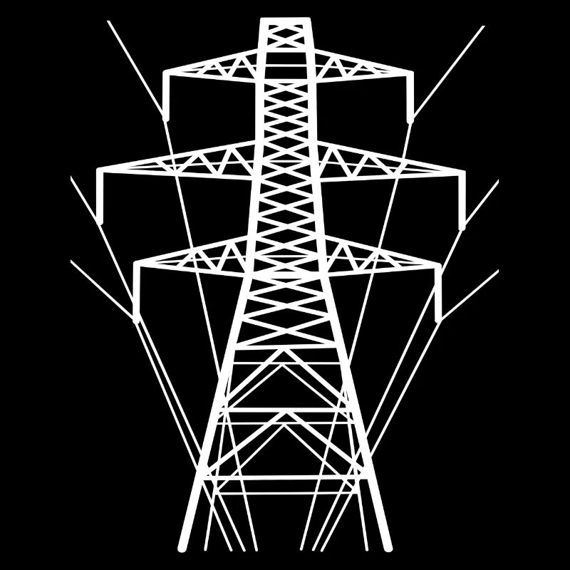 Silhouette de poteau électrique blanc