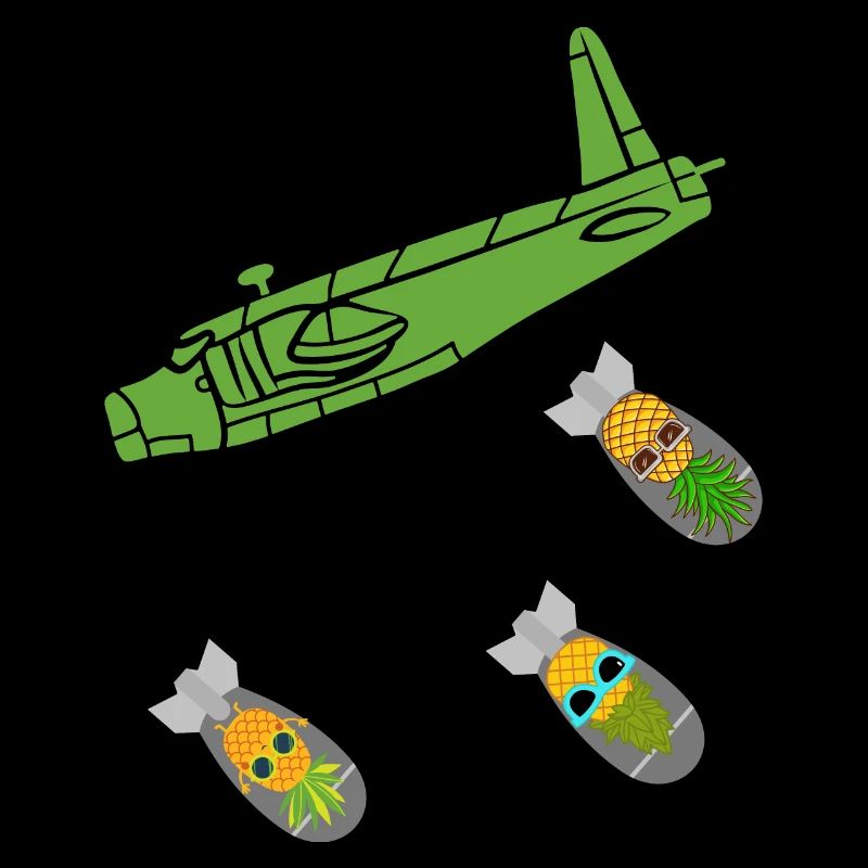 Avion bombe ananas vert